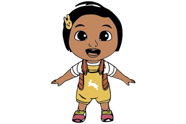 A Cartoon Character with a Joyful Expression and a Bunny Ear