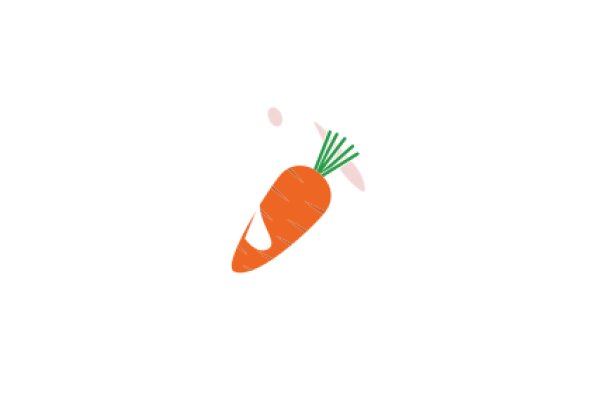 Vibrant Carrot with Green Top on a White Background