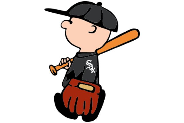 A Cartoon Character with a Baseball Bat and Glove, Ready for a Game!