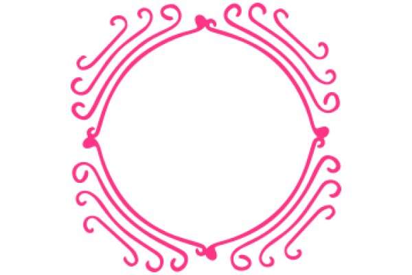 Stylized Pink Swirl Design on White Background