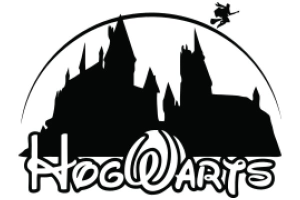 A Silhouette of a Castle and a Wizard's Hat, with the Words 'Hogwarts' and 'Hogwarts' Below