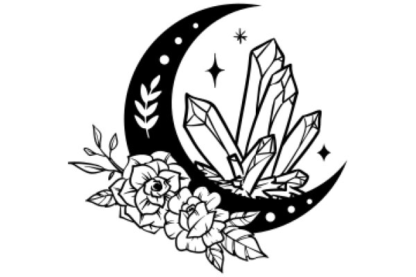 Moonlit Crystal Garden: A Illustration