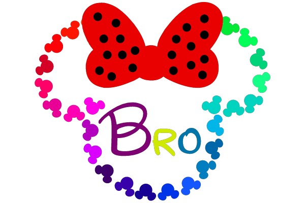 Colorful Mickey Mouse Ears Frame with 'Bro' Text