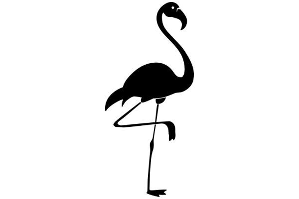 A Silhouette of a Flamingo