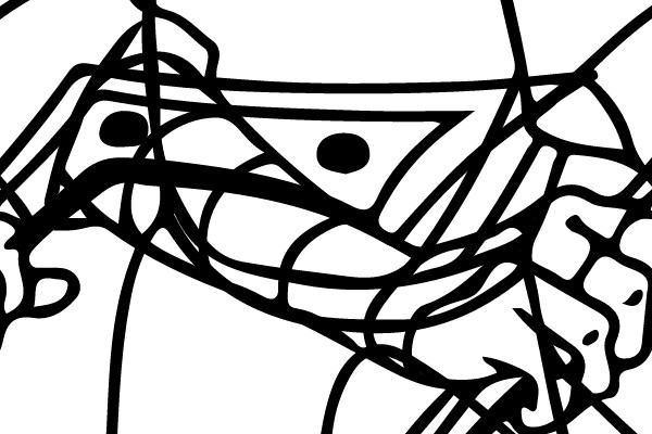 Defiant Duelist: A Line Drawing of a Combatant