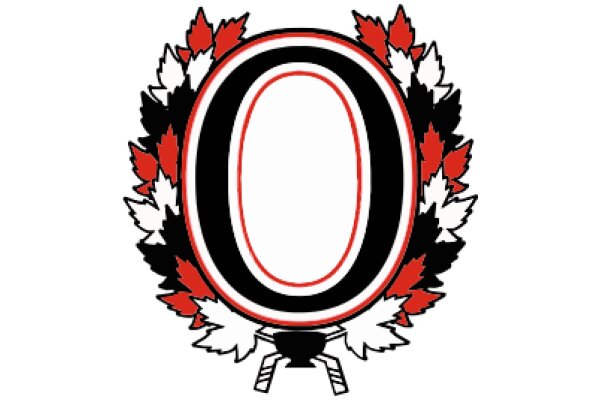 Vintage-Inspired Letter 'O' with Red and White Maple Leaf Decorations