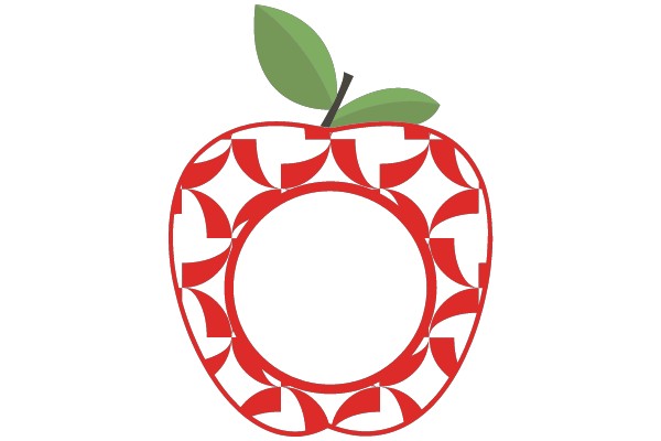 Vibrant Apple with Red and Green Design, Set against a White Background