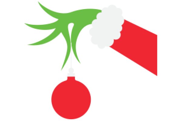 A Festive Scene: A Christmas Tree Ornament and a Red Flag