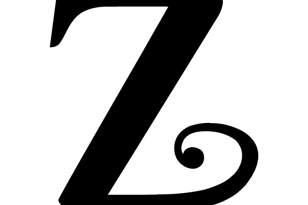 Bold Black Letter Z with Swirl