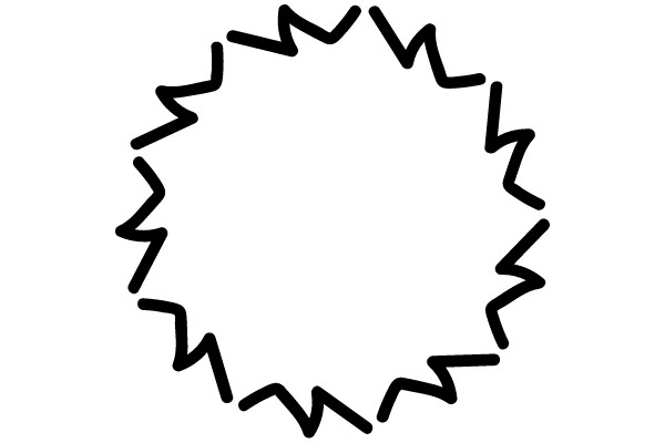 Circular Diagram with Zigzag Lines and Central Line