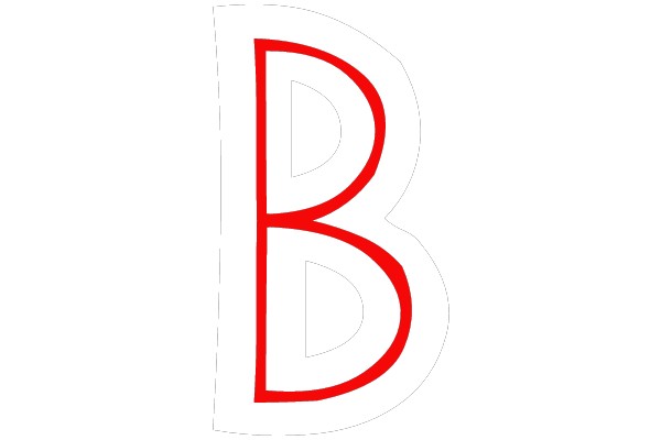 Bold Red Outline on White Background