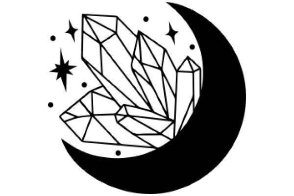 Moonlit Crystal Formation: A Illustration