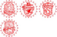 A Collection of Four Hogwarts House Emblems