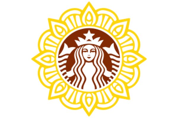 Stylized Starbucks Logo with Sunburst Design