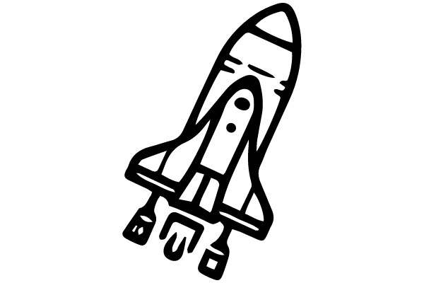 A Stylish Line Drawing of a Space Shuttle