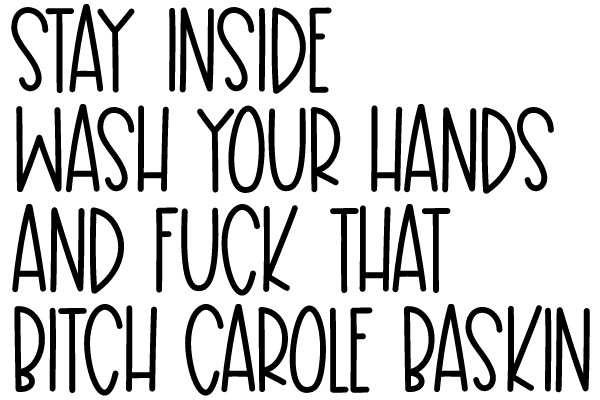 Stay Inside Wash Your Hands and Fuck That Bitch Carole Baskin