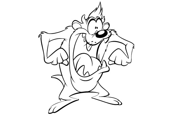 Funny Cartoon Character in Action Pose