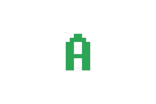 Pixelated Green 'A' Symbol