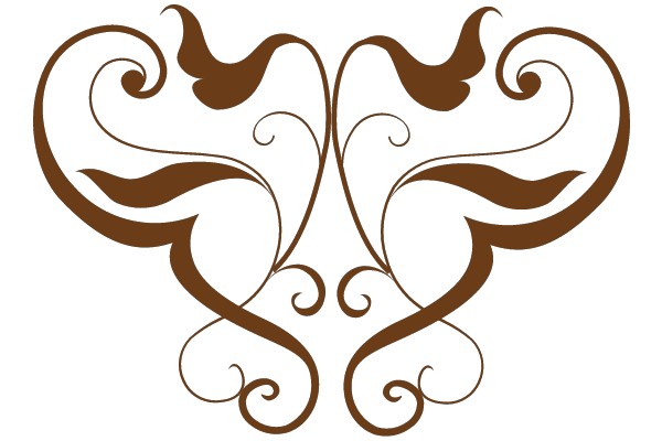 Symmetrical Brown and White Heart Design
