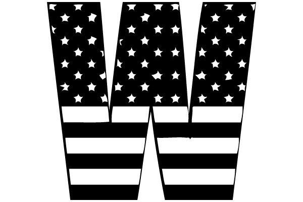 American Flag Letter W
