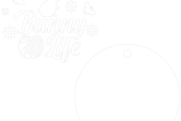 Easter-Themed Graphic Design with Bunny and Flower Elements
