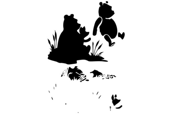 A Silhouette Story: A Bear, A Pig, and a Silhouette of a Piglet
