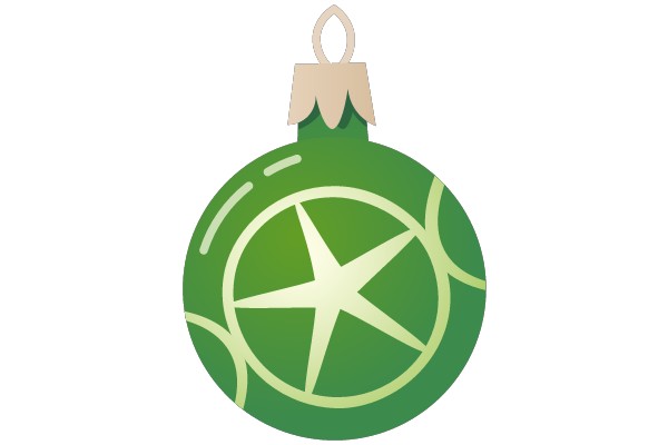 Holiday Green and White Star Ornament