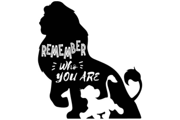 Remember Who You Are: A Silhouette of a Lion and a Dog, Symbolizing Strength and Loyalty