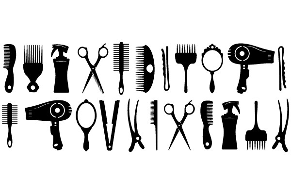 A Collection of Icons Representing Various Tools and Utensils