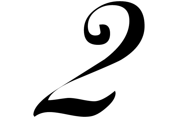 A stylized number 2 with a swirl.