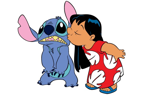 Whispers of Friendship: A Moment Between Lilo and Stitch
