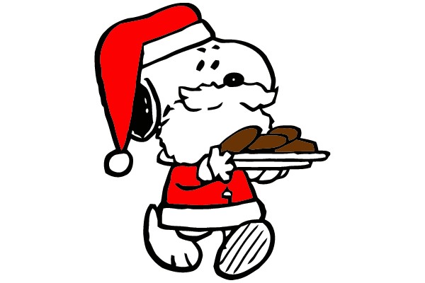 Snoopy as Santa Claus with Cookies