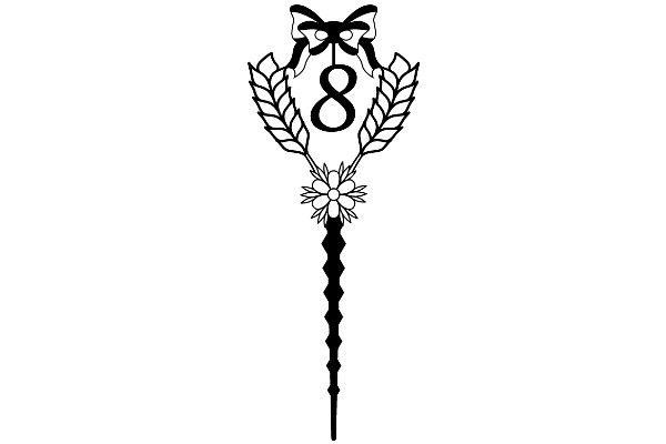 Stylized Logo with Bow and Number 8