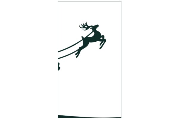 A Silhouette of a Deer in Flight, with a Rope in Its Mouth, against a White Background