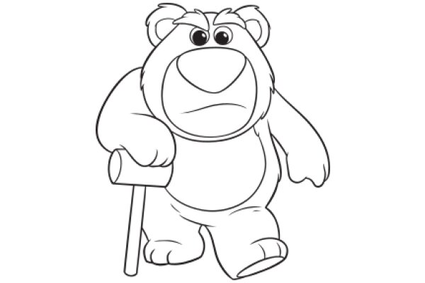 A Friendly Bear with a Cane, Ready for an Adventure!