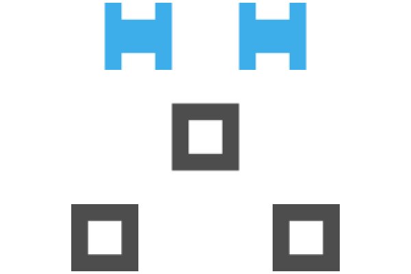 Stylized Blue and Gray Geometric Design