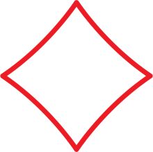Vivid Red Diamond Shape on a White Background