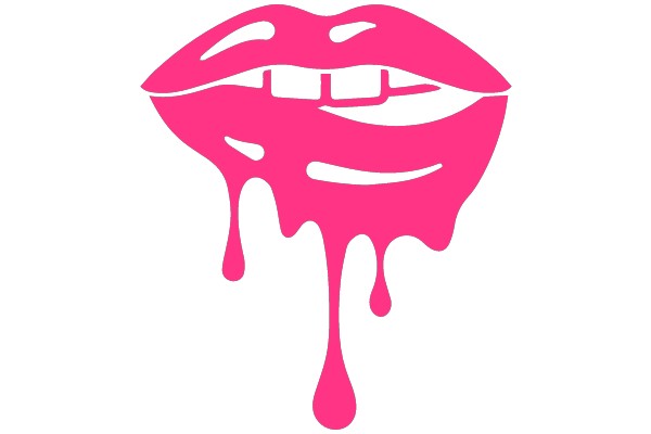 Vibrant Lip Silhouette with Dripping Effect