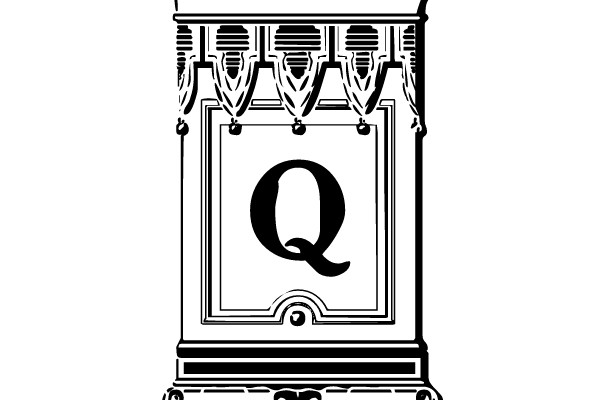 Ornate Letter Q in Vintage Style