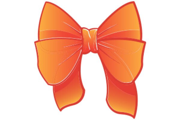 Vibrant Orange Bow with a Soft, Fluffy Texture
