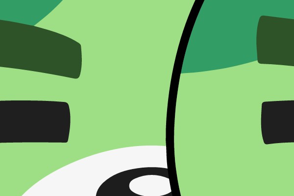 Green and Pink Bear Face