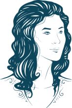 A Portrait of Serenity: A Woman's Profile in Blue
