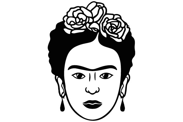 Portrait of a Woman with Flowers in Hair