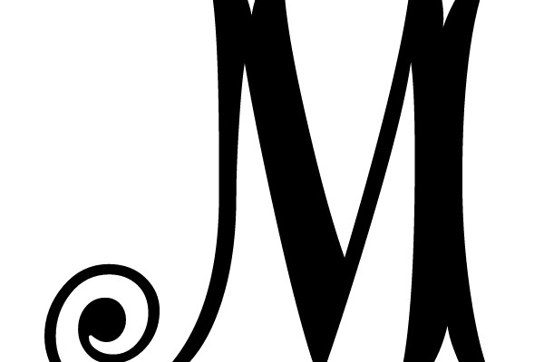 Elegant Scripted 'M' with Swirl
