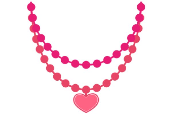 Pink Heart Necklace with Beaded Chain
