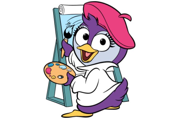 An Adorable Cartoon Character with a Paintbrush, Ready to Create!