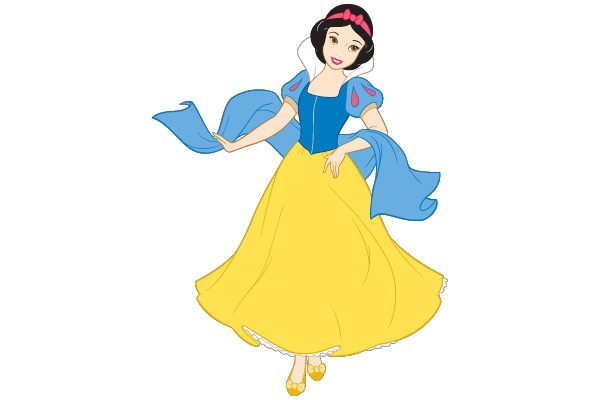Snow White in a Blue and Yellow Dress