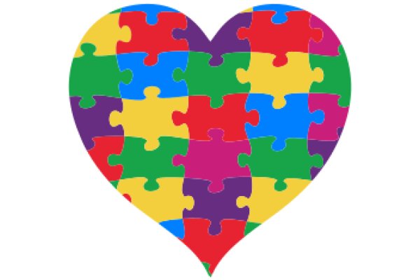Vibrant Puzzle Heart: A Symbol of Love and Connection
