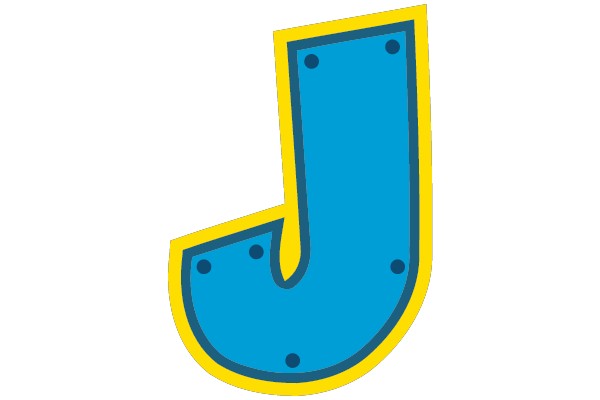 Bold Yellow and Blue Letter 'J'
