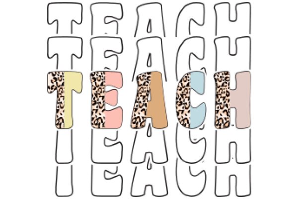 Colorful Typography Art: A Playful Exploration of the Word 'Teach'